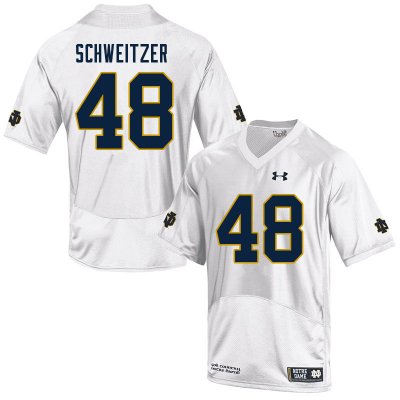 Notre Dame Fighting Irish Men's Will Schweitzer #48 White Under Armour Authentic Stitched College NCAA Football Jersey BXF8299KY